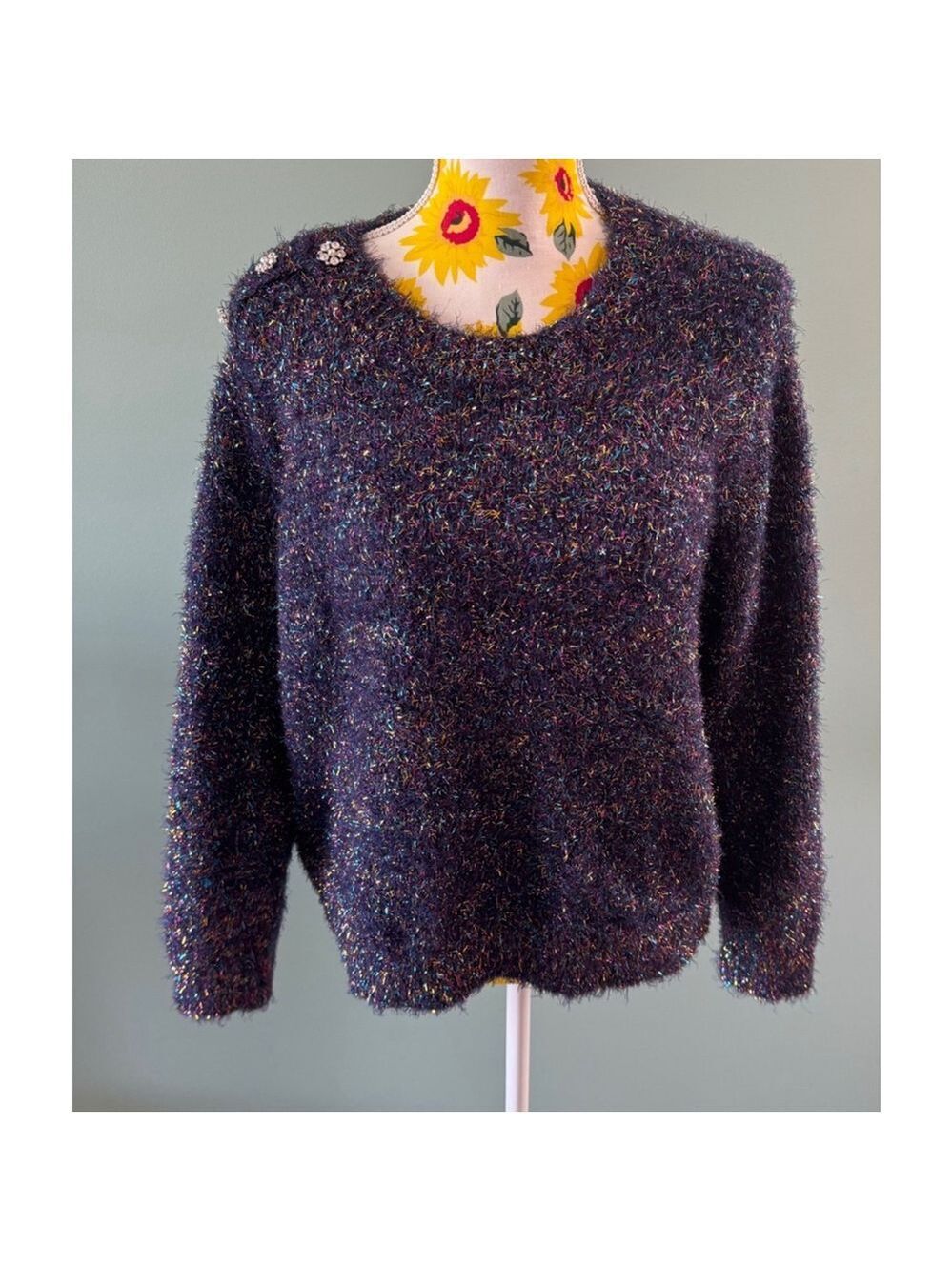 Women's Lane Bryant Sweater, Size 18/20, Dark Purple Multicolor